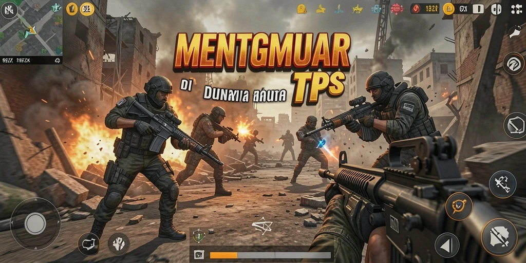 Screenshot gameplay 99ZK menampilkan aksi pertempuran TPS yang intens.