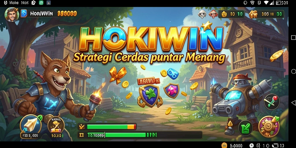 Tampilan dinamis gameplay HOKIWIN dalam pertarungan strategi.