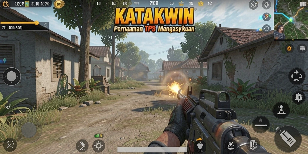 Tampilan gameplay seru dalam KATAKWIN dengan aksi yang mendebarkan.