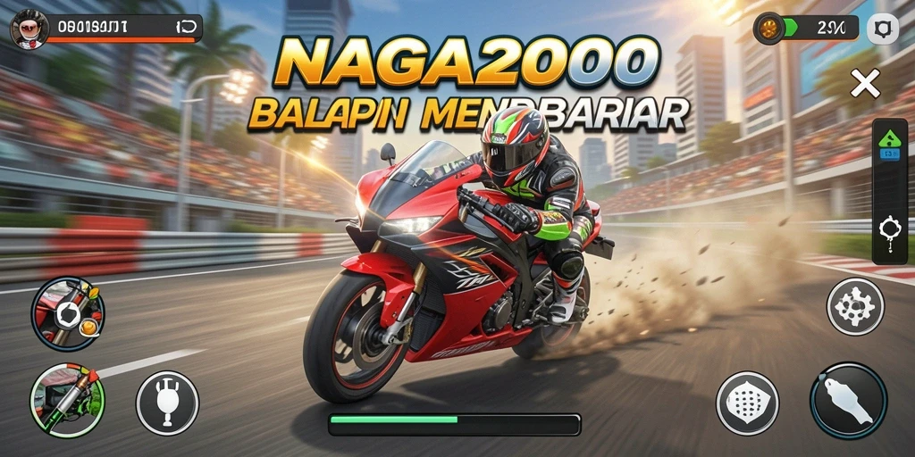 Gameplay mendebarkan dengan berbagai trek balap motor yang menantang.
