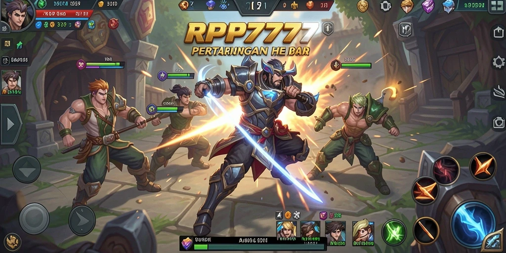 Tangkapan layar dari gameplay seru RP777 dengan pertarungan epik.